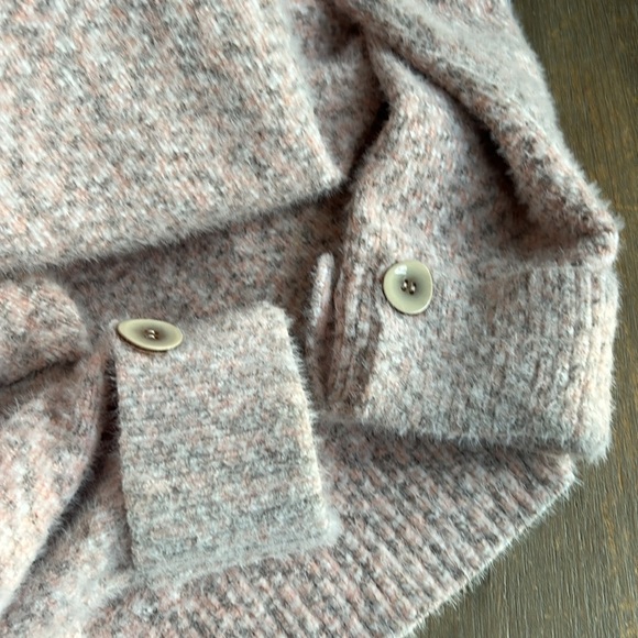 Elena Wang Soft Pastel Pink Mock Neck Sweater Size L - Picture 7 of 16